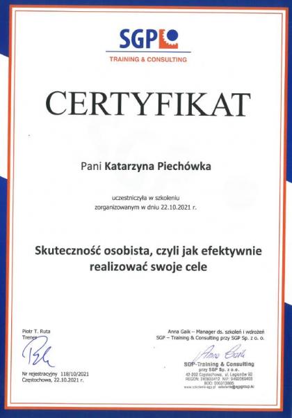 certyfikat szkoleniowy 